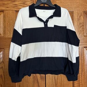 Maurice’s Black and White Striped Women’s Size L Shirt